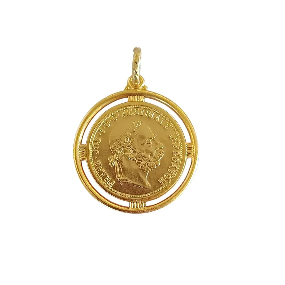Alevá Bijoux Money Münz Anhänger Gold 3,2 cm