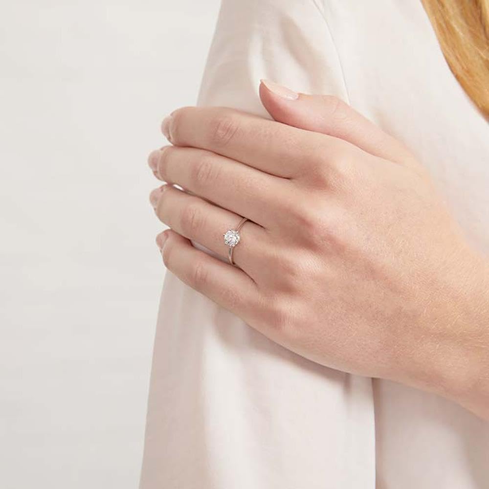 JEWLIX Solitär 375 Weißgold Zirkonia Ring