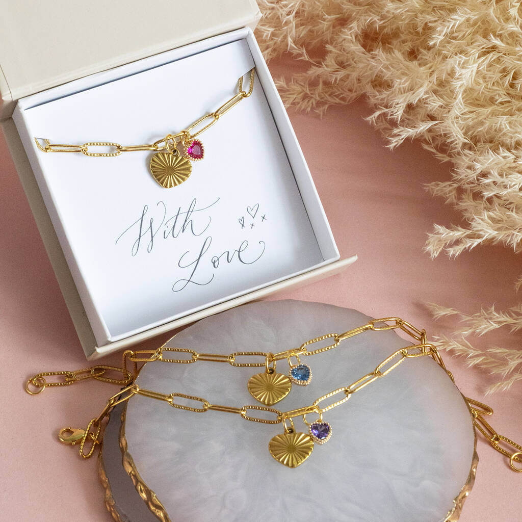 Joy by Corrine Smith Heart Charm Armband Gold Herz