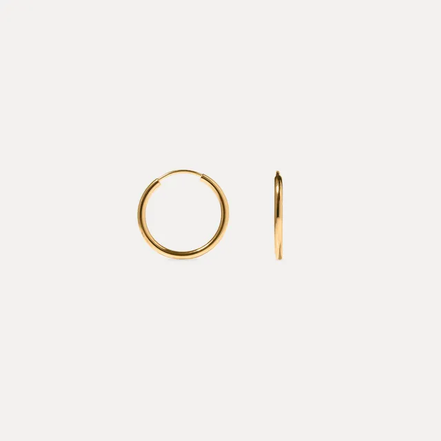 Stilnest Basic Creolen Ohrringe 24k Gold Vermeil 15mm