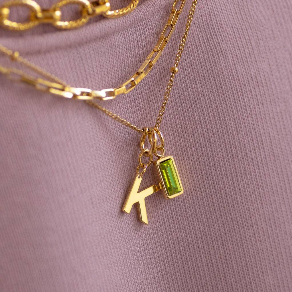 Joy by Corrine Smith Gold Initial Halskette Baguette