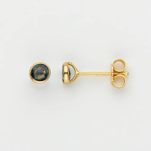 Eugen Rühle Ohrstecker London Blue Topas Ohrringe 4,5mm