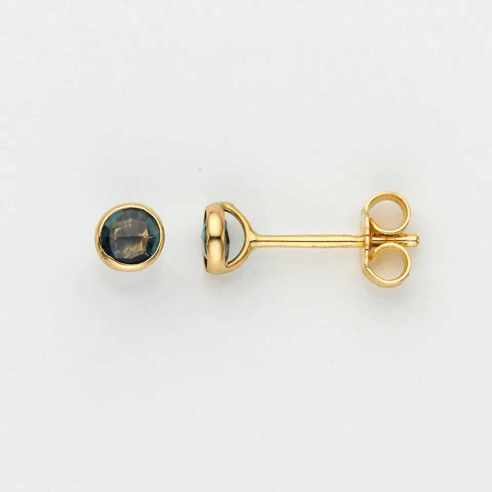 Eugen Rühle Ohrstecker London Blue Topas Ohrringe 4,5mm
