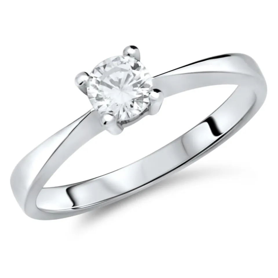 JEWLIX VR0024 Verlobungsring Silber 50 Zirkonia 3,5 mm