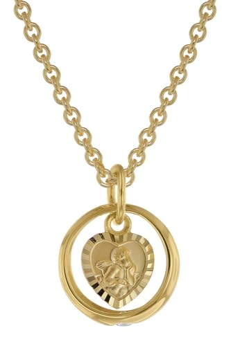 trendor Halsketten Taufring Engelherz Gold 333 Kette 42 cm