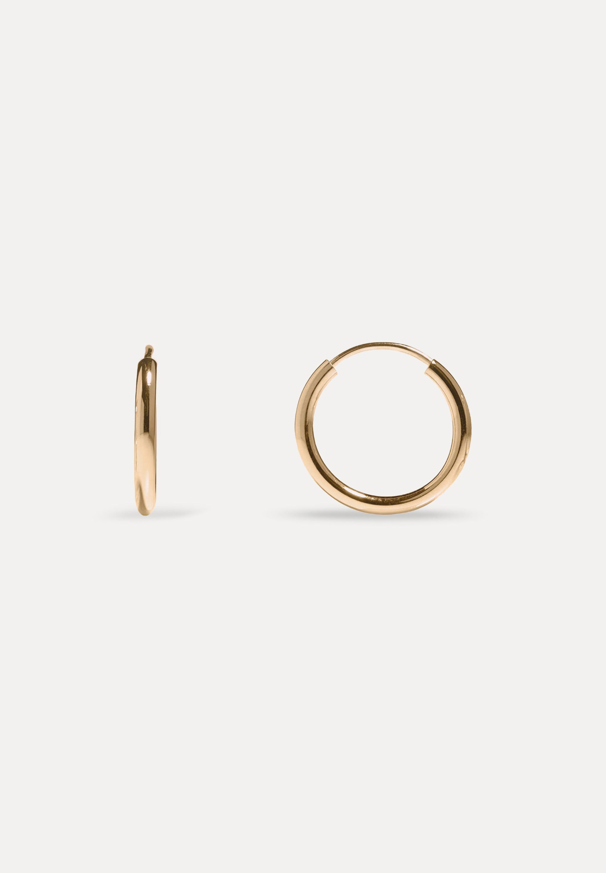 Stilnest Basic Creolen 585 Gold Massivgold 13mm