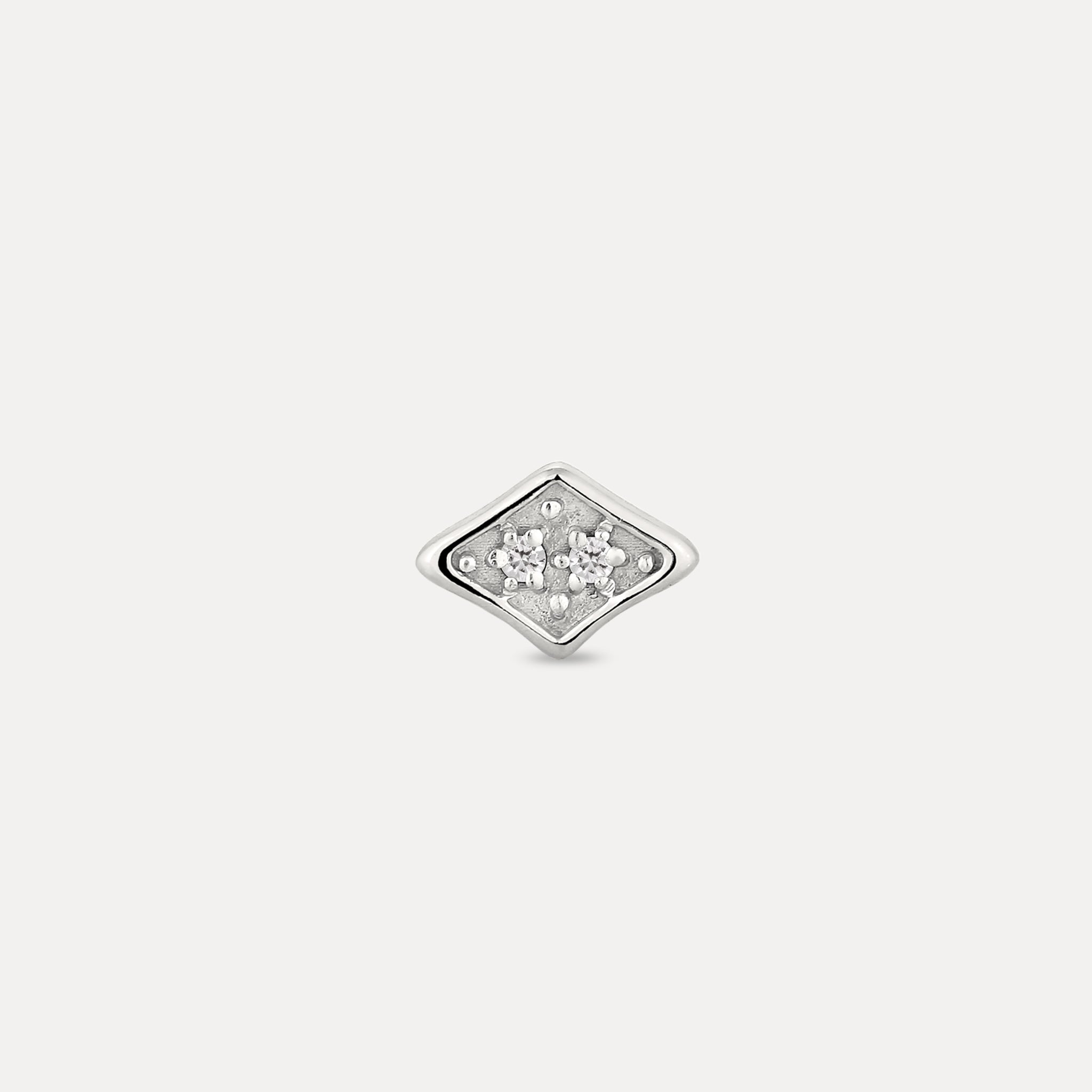 Stilnest Supernova Pavé Ohrstecker weißer Saphir 925 Silber
