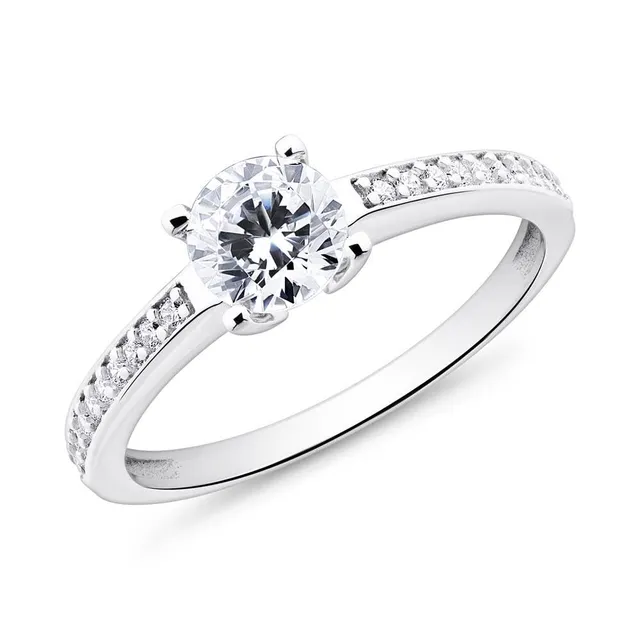 JEWLIX Verlobungsring 375 Weißgold Zirkonia 52mm