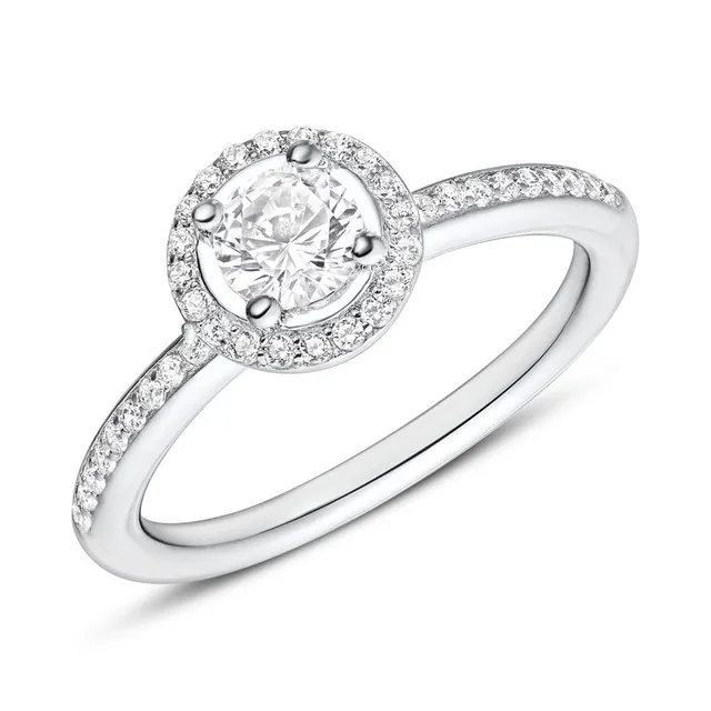 JEWLIX Haloring 925 Silber Zirkonia Ring 50mm