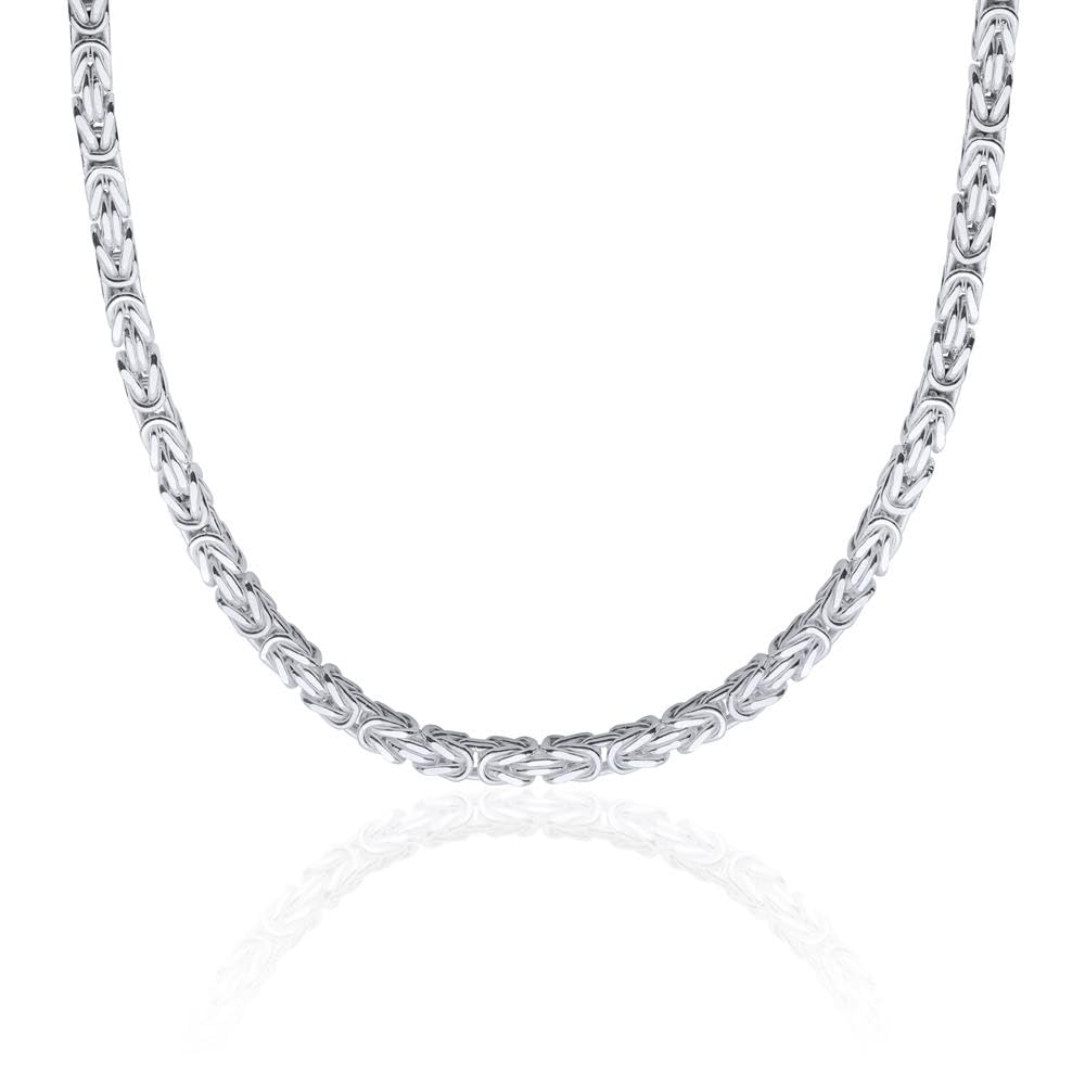 JEWLIX Königskette Herren 925er Silber 5mm Vierkant