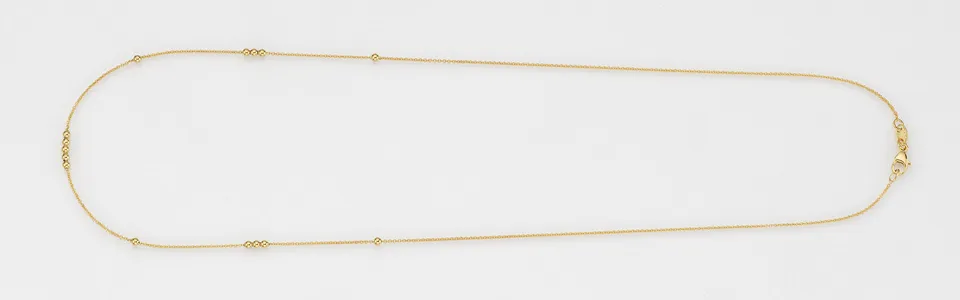 Eugen Rühle Colliers Ankerkette 15 Kugeln 2mm Halskette 333 Gold