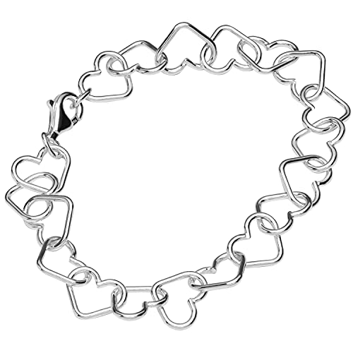 NKlaus Herz Armband Silber 925 Designerkette 19cm Damen