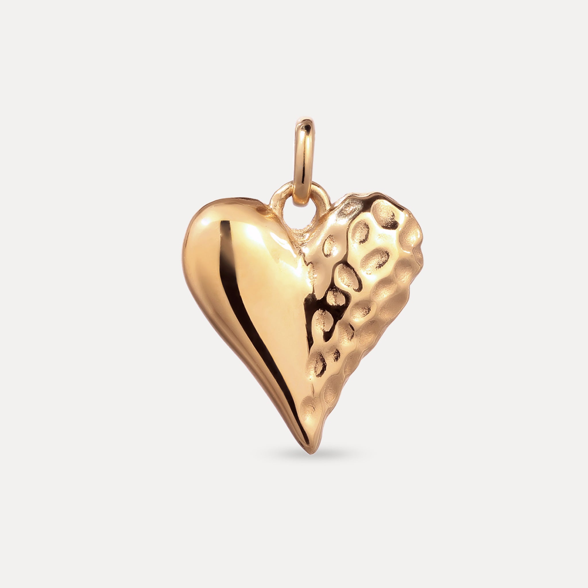 Stilnest Resilient Heart Charm Anhänger 24k Gold Vermeil Herz