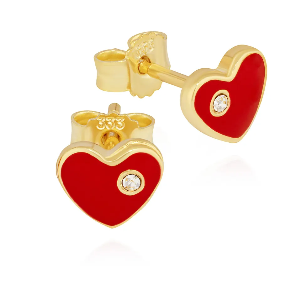 NKlaus Jewellery Ohrstecker Herz 333 Gelbgold Paar