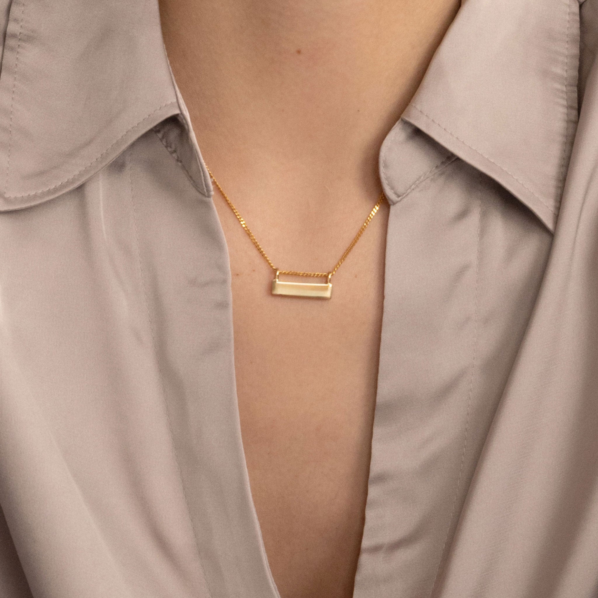 Stilnest Brick Anhänger 24k Gold Vermeil