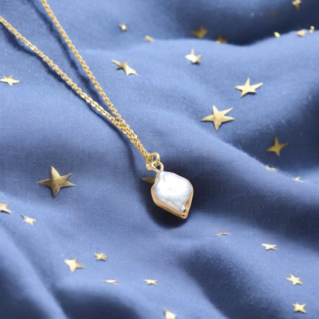 Joy by Corrine Smith Rhombus Perlen Halskette Gold 40cm