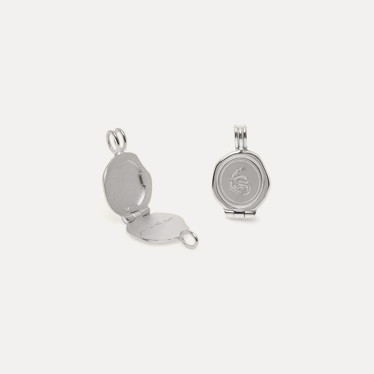 Stilnest Snake Seal Medaillon Anhänger Gold
