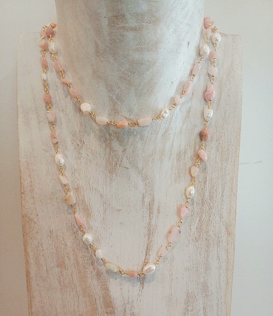Alevá Bijoux Collane Rosario Halskette rosa Jade Perlen
