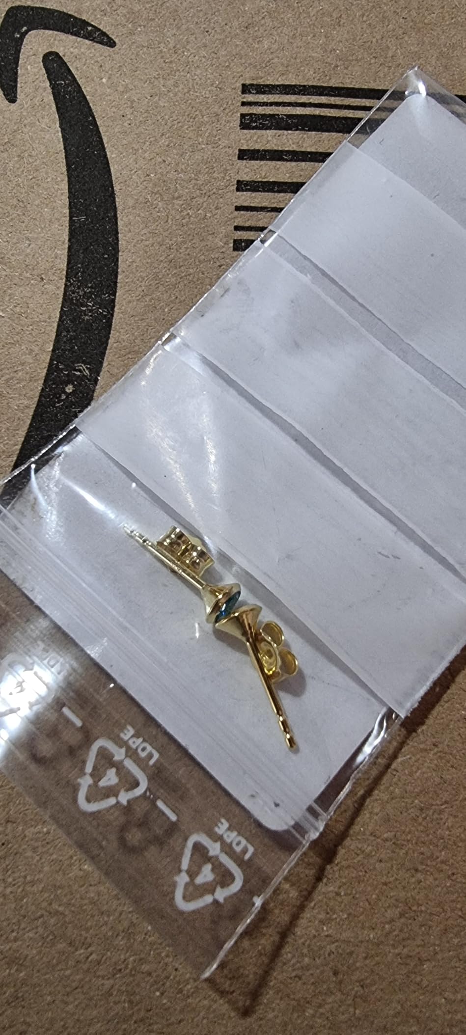 NKlaus Zirkonia Ohrstecker 333 Gelbgold 4mm blau
