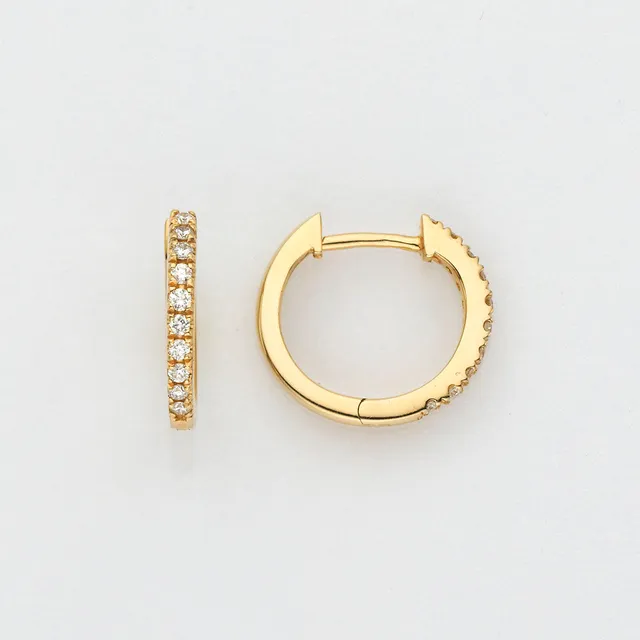 Eugen Rühle Ohrschmuck Creolen Brillant 0,12ct Gelbgold