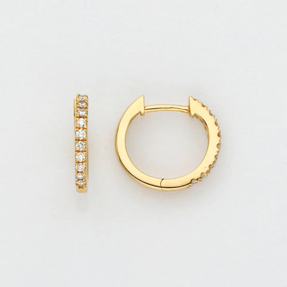 Eugen Rühle Ohrschmuck Creolen Brillant 0,12ct Gelbgold