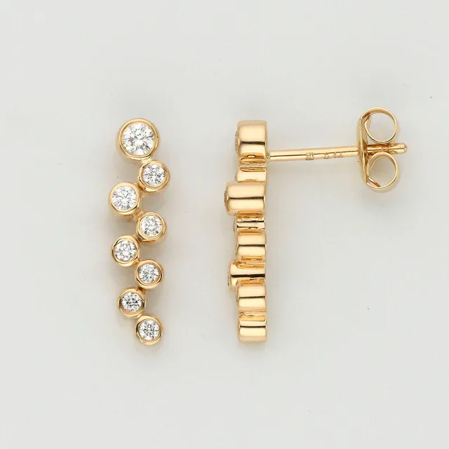 Eugen Rühle Ohrstecker 8 Brillanten 0,28ct Ring Gold 585