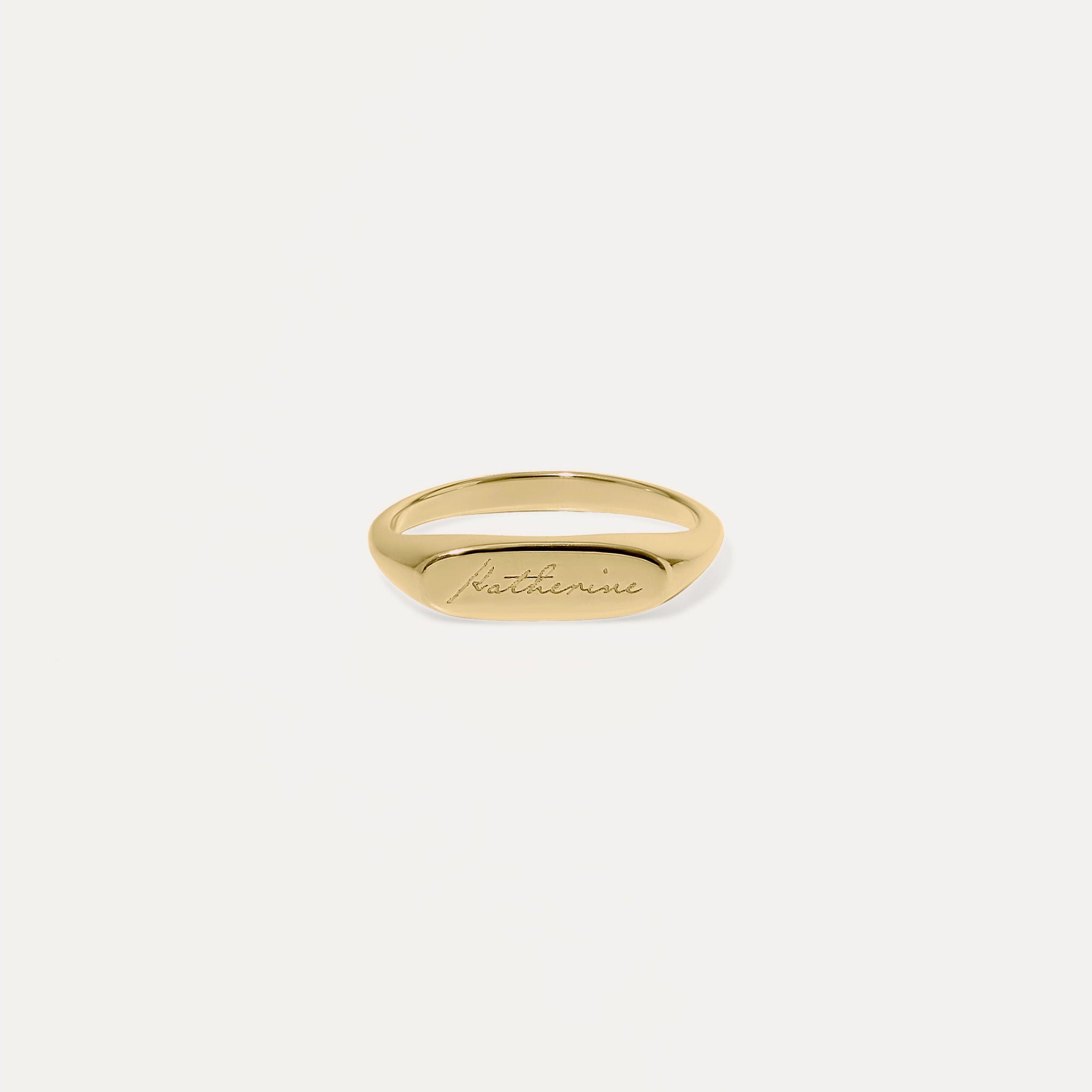 Stilnest Flat-Top Ring 585 Gold gravierbar Gr.52