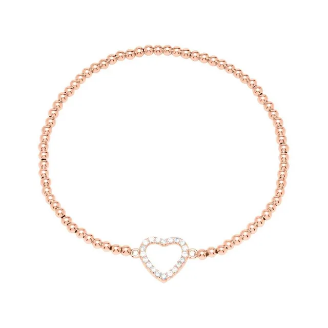 JEWLIX ID-Armbänder Herzarmband 925er Silber rosé Zirkonia