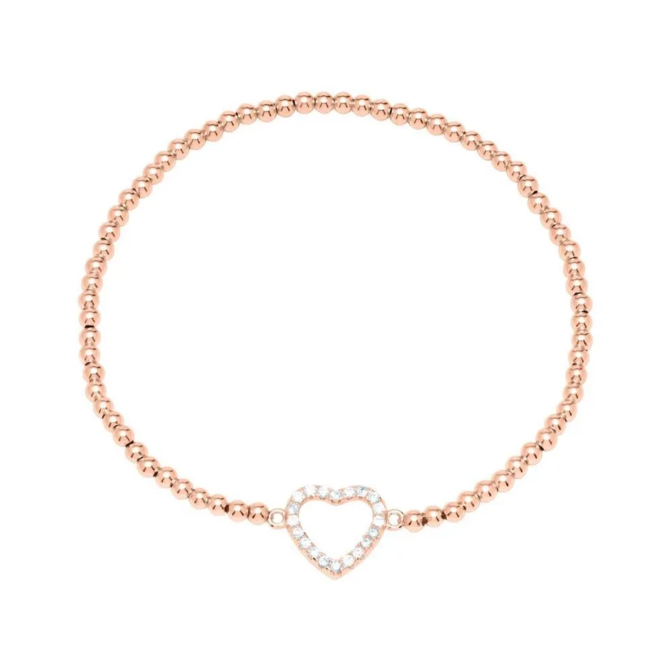JEWLIX ID-Armbänder Herzarmband 925er Silber rosé Zirkonia
