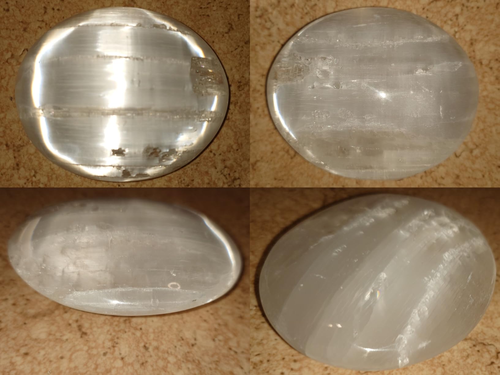 NKlaus Healing Crystals Selenit-Handschmeichler 9-10 cm 257g