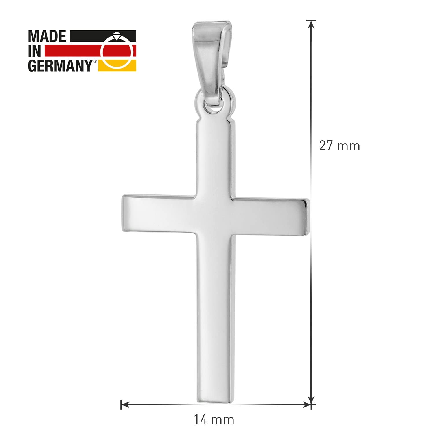 trendor 41125 Kreuz-Anhänger Halskette Silber 925 45 cm