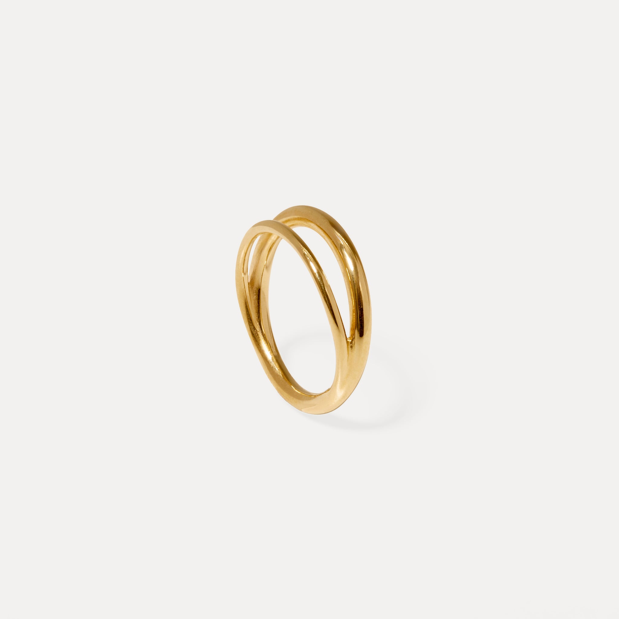 Stilnest Duo Stapelring 24k Gold Vermeil Gr. 52 dünn