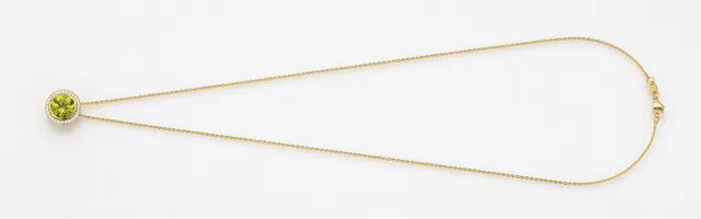 Eugen Rühle Anhänger Brillant 0,14ct Peridot 8mm 585 Gelbgold