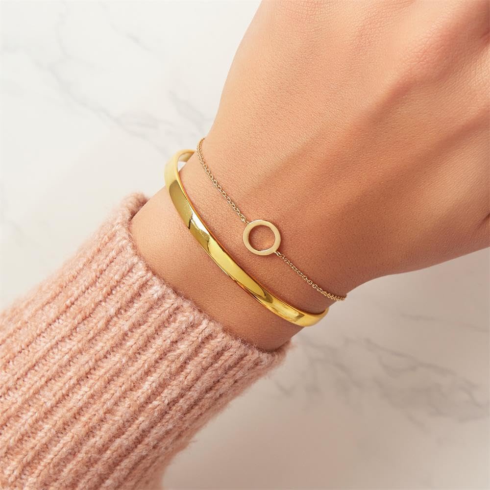JEWLIX ID Kreis Armband Sterlingsilber vergoldet
