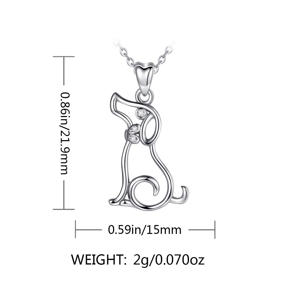 Eudora Harmony Bola Dackel-Halskette Silber 925 45,7 cm
