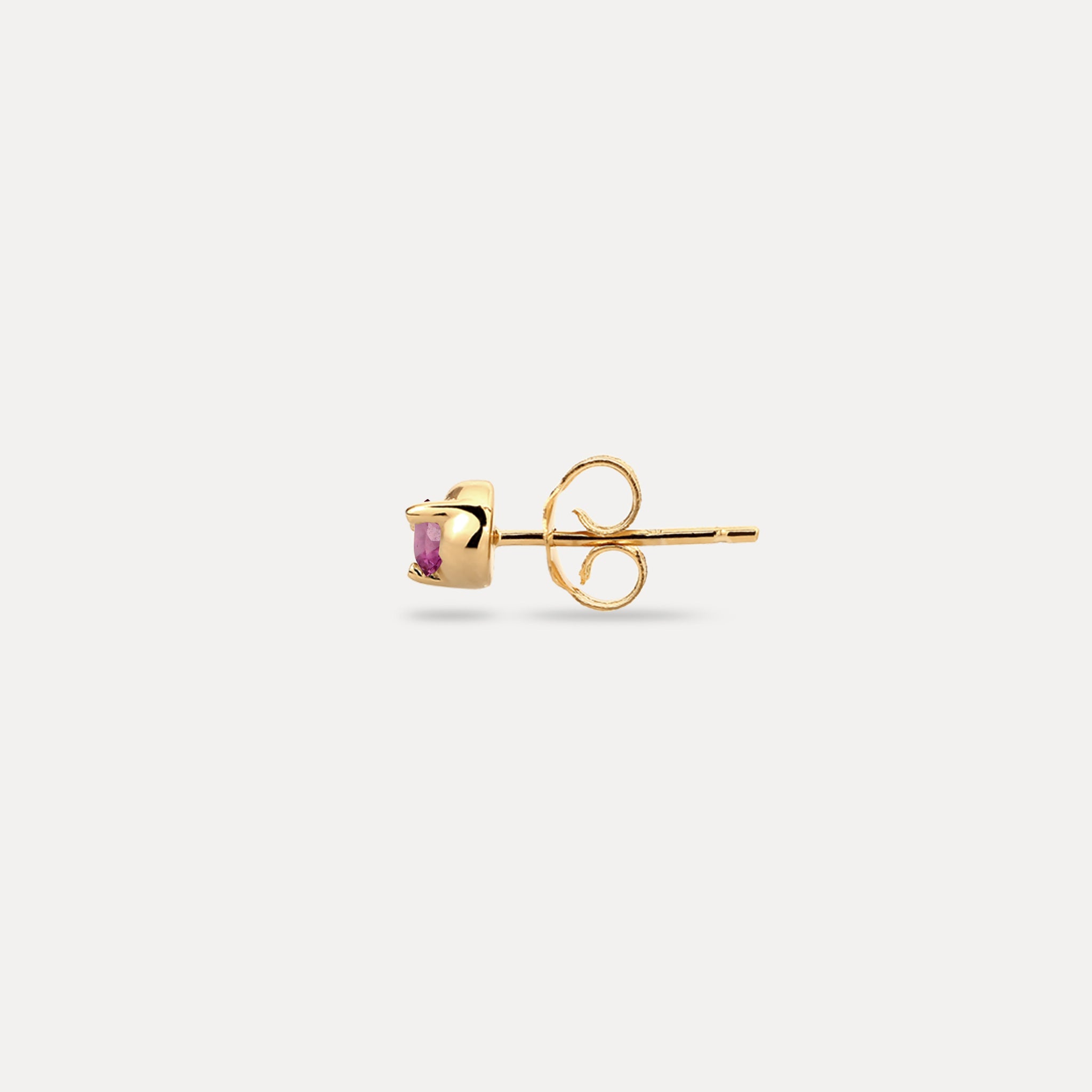 Stilnest Mini Birthstone Ohrstecker Gold Februar Amethyst