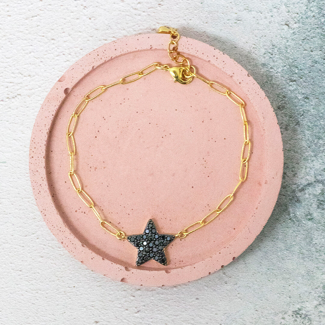 Joy by Corrine Smith Sirius Black Star Armband Gold schwarz