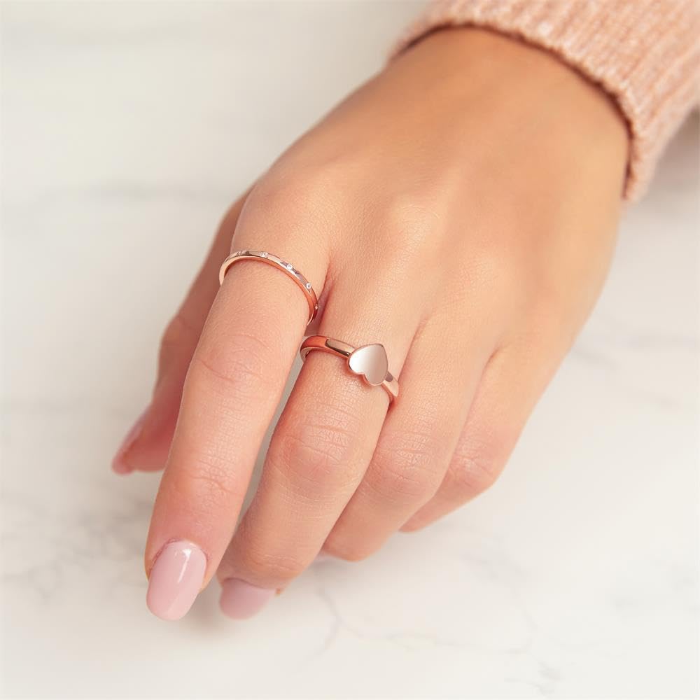 JEWLIX Ring Silber 925 rosévergoldet Gr. 58
