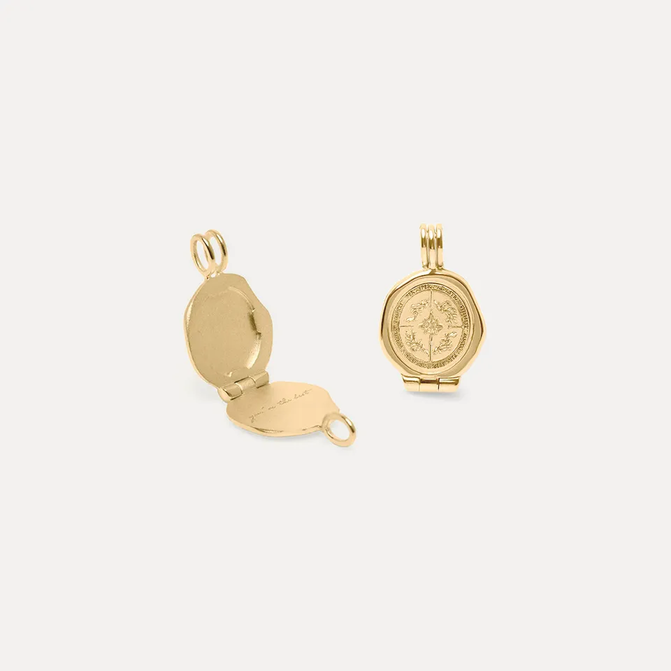 Stilnest Ad Astra Seal Medaillon Anhänger 585 Gold