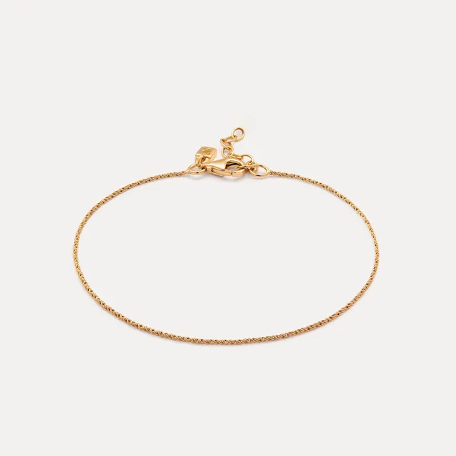 Stilnest Spiral Dainty Chain Armband 24k Gold Vermeil