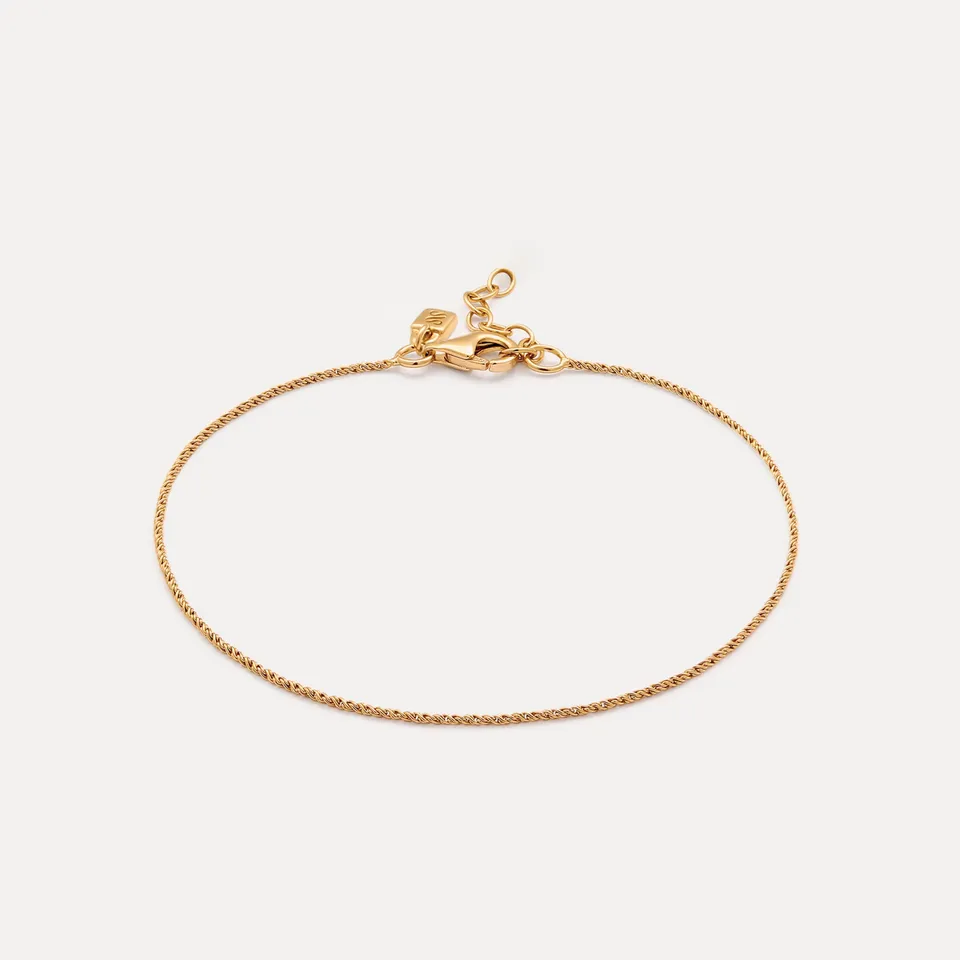 Stilnest Spiral Dainty Chain Armband 24k Gold Vermeil