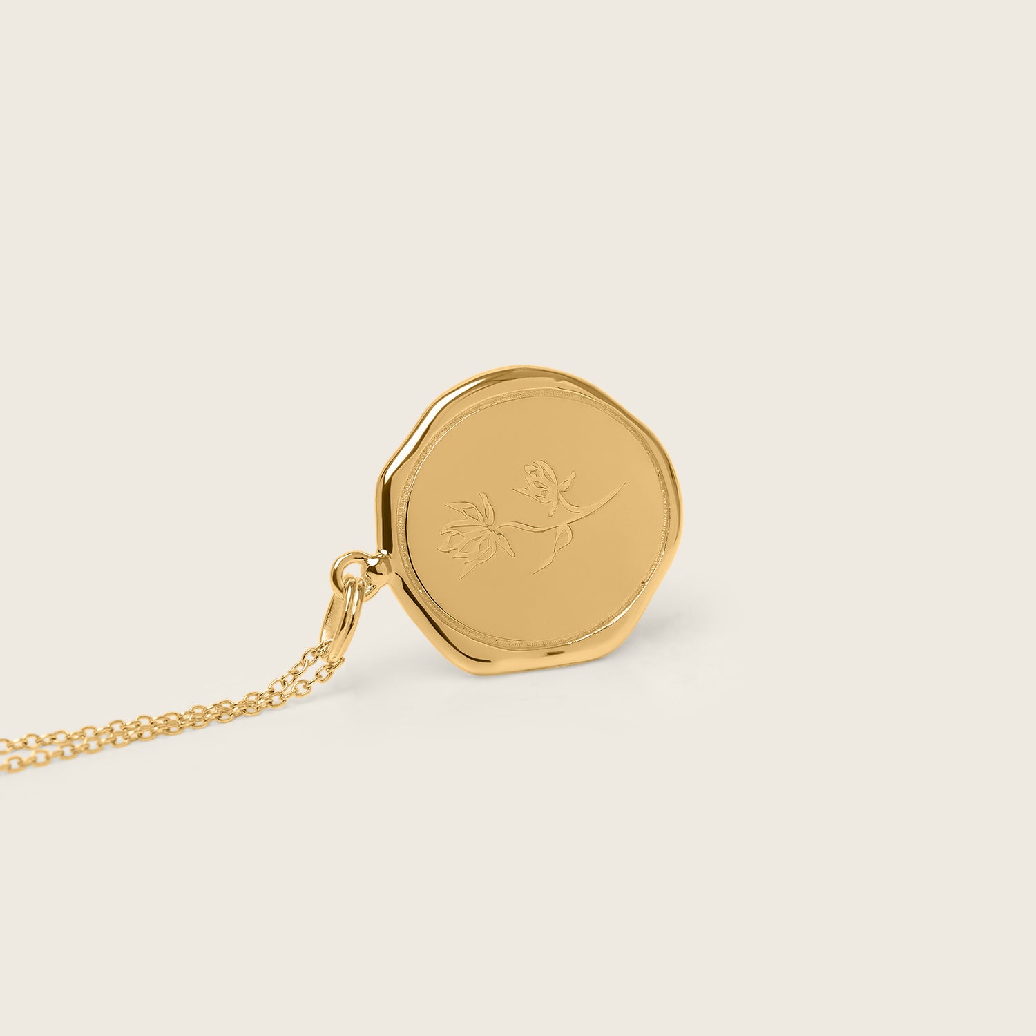 Stilnest Floral Seal Halskette Gold 45cm Blume