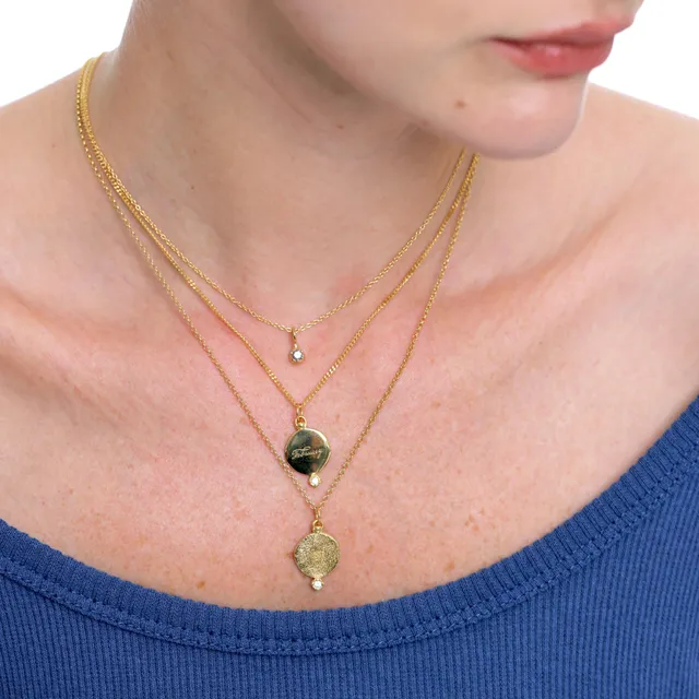 Stilnest Fluid Medallion Anhänger Saphir 585 Gold