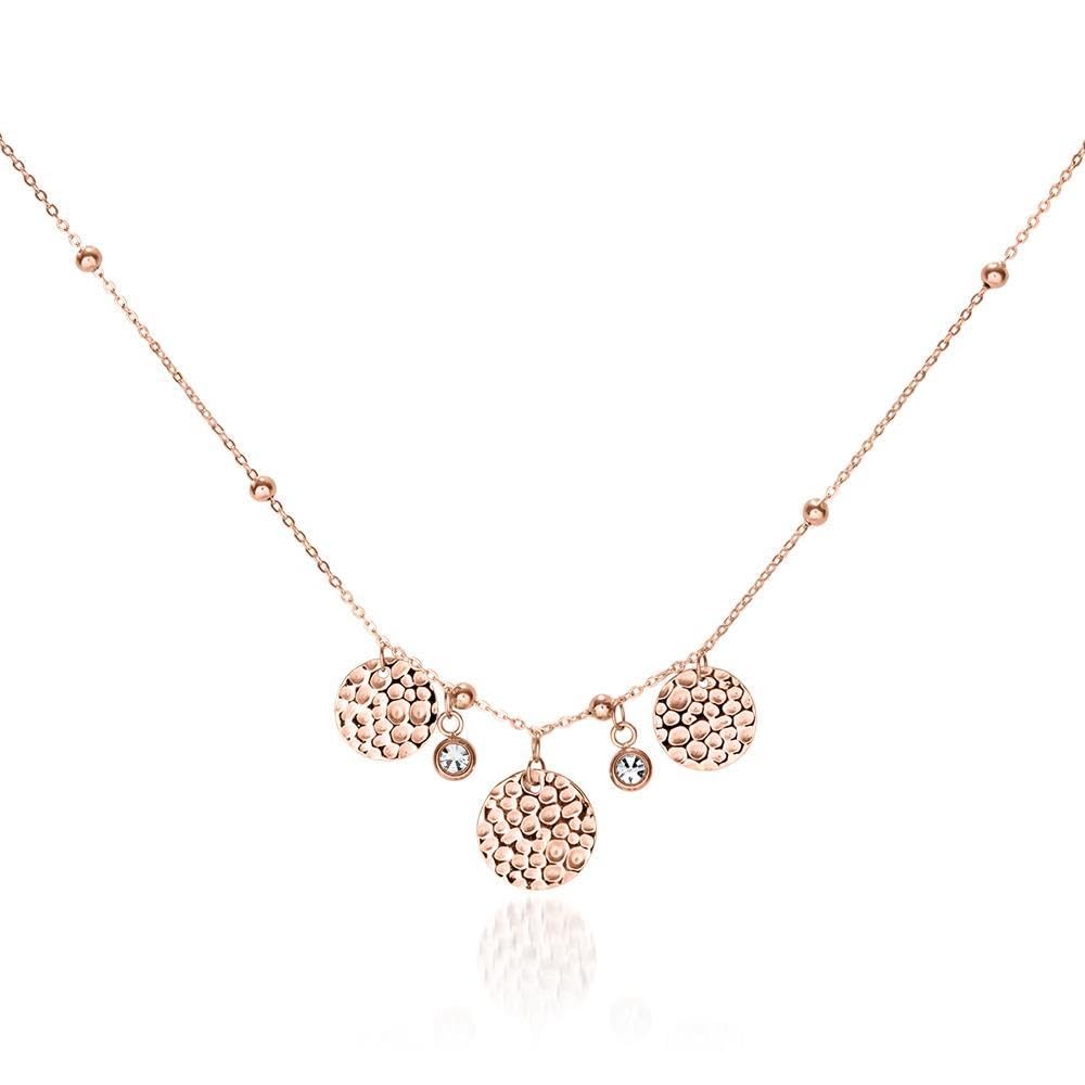 JEWLIX Zirkoniakette Halskette Edelstahl Gold 2 Steine