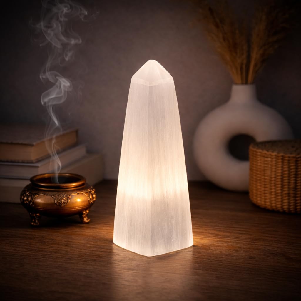 NKlaus HEALING CRYSTALS Selenit-Obelisk 10 cm 1 Stück
