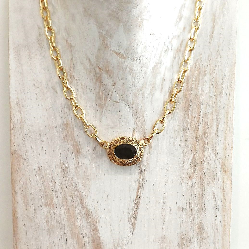 Alevá Bijoux Collane Agnese Halskette Gold Quarz 42 cm