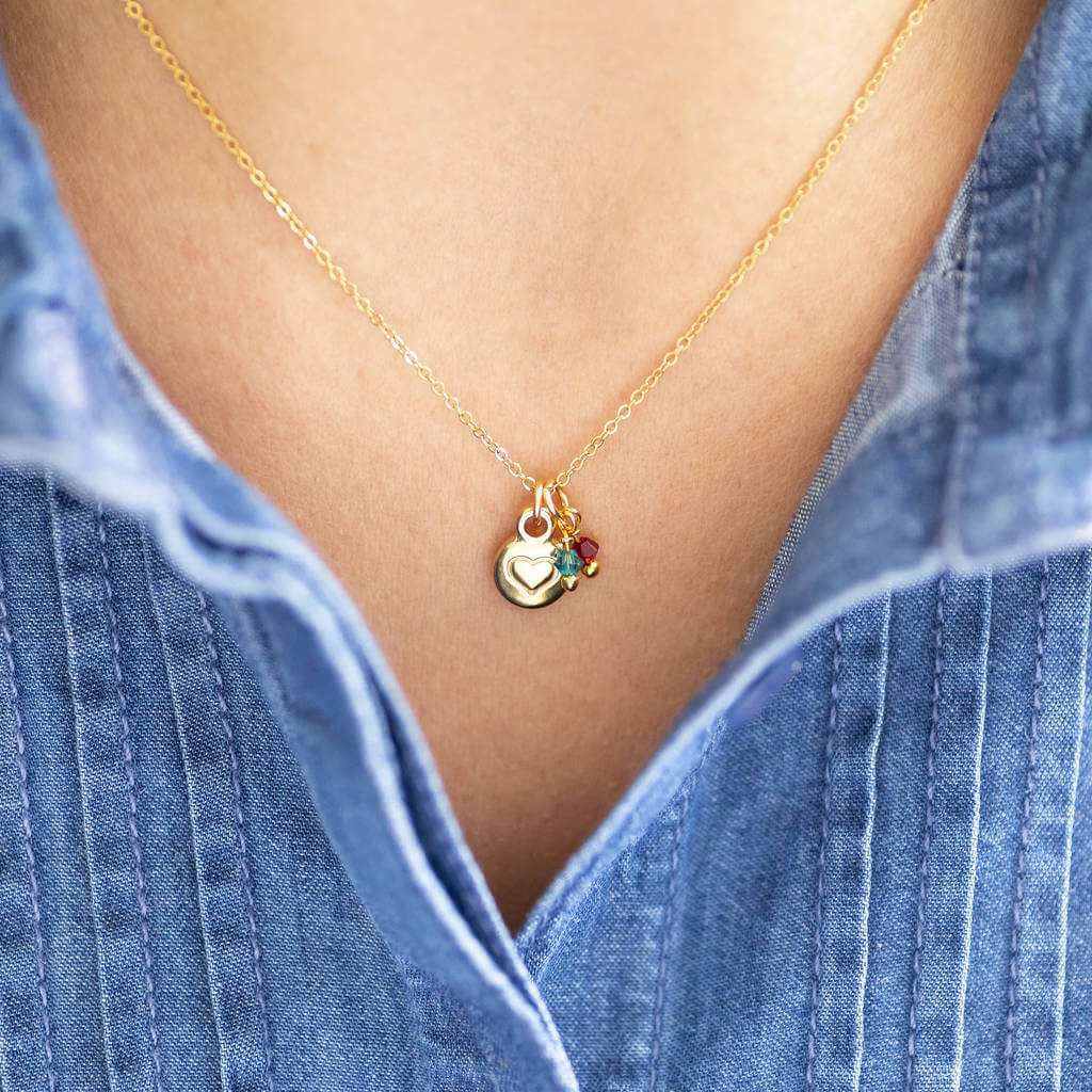 JOY Heart Nugget Halskette Gold Herz Geburtsstein