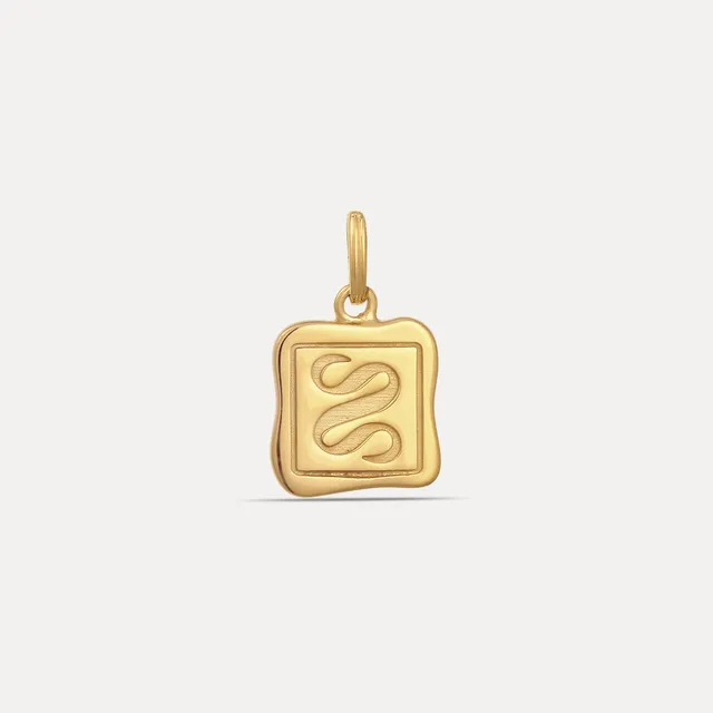 Stilnest Anhänger gravierbar Gold Vermeil eckig
