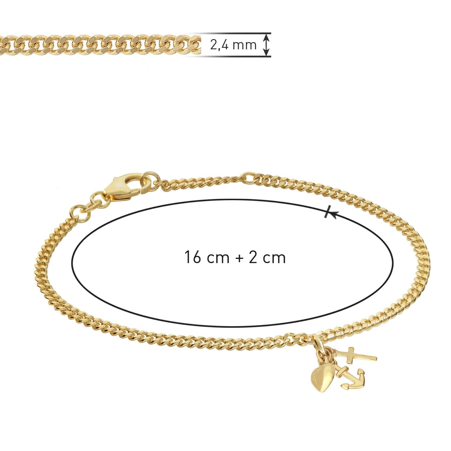 trendor Armbänder Mädchen-Armband Glaube Liebe Hoffnung Silber 925