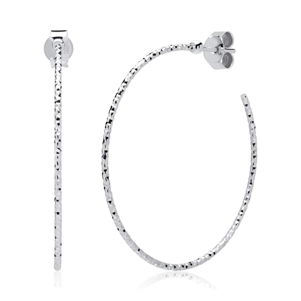 JEWLIX Creolen 40mm Ohrringe 925er Silber glänzend